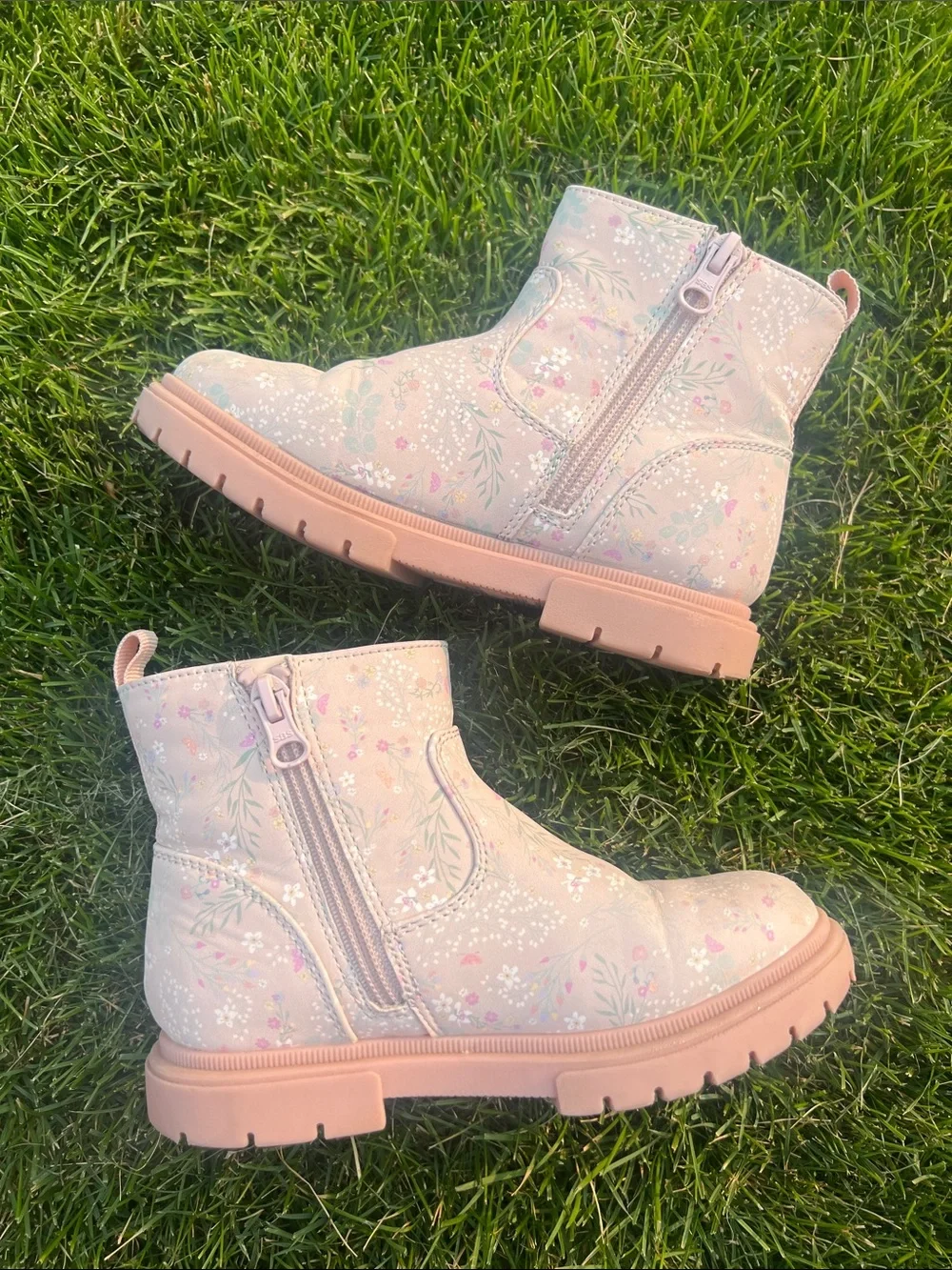 🏅 10/$10 Cat & Jack Pink Floral Girls' Ankle Boots